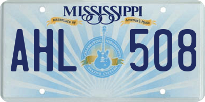 MS license plate AHL508