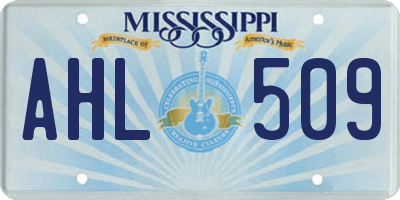 MS license plate AHL509