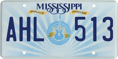 MS license plate AHL513
