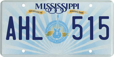 MS license plate AHL515