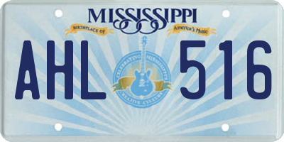 MS license plate AHL516