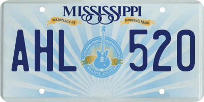 MS license plate AHL520