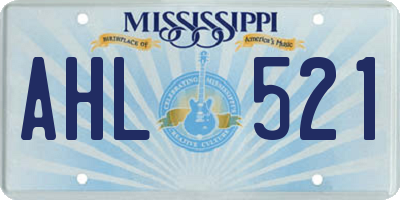 MS license plate AHL521