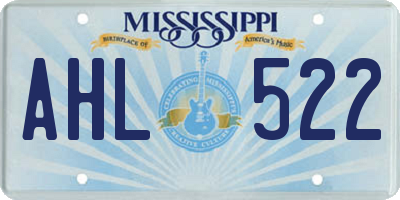 MS license plate AHL522