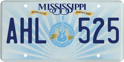 MS license plate AHL525