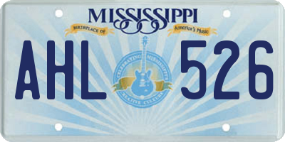 MS license plate AHL526