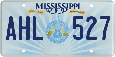 MS license plate AHL527