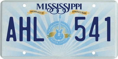 MS license plate AHL541