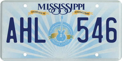 MS license plate AHL546