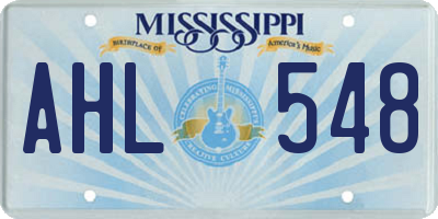 MS license plate AHL548