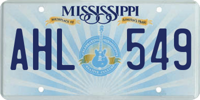 MS license plate AHL549