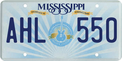 MS license plate AHL550
