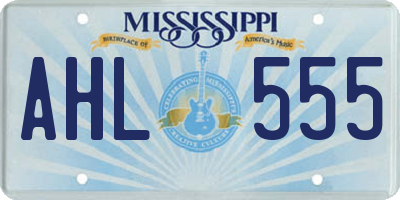 MS license plate AHL555