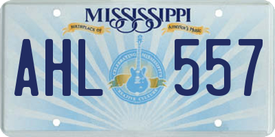 MS license plate AHL557