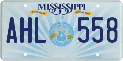 MS license plate AHL558