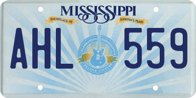 MS license plate AHL559