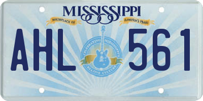 MS license plate AHL561