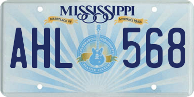 MS license plate AHL568
