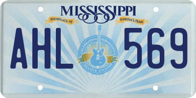 MS license plate AHL569