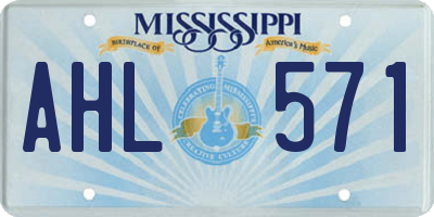 MS license plate AHL571