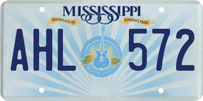 MS license plate AHL572