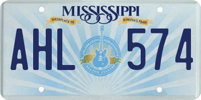 MS license plate AHL574