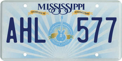 MS license plate AHL577