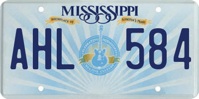 MS license plate AHL584
