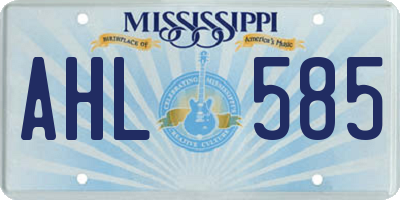 MS license plate AHL585