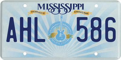 MS license plate AHL586