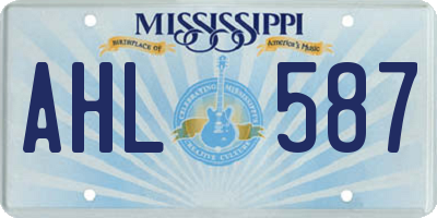 MS license plate AHL587