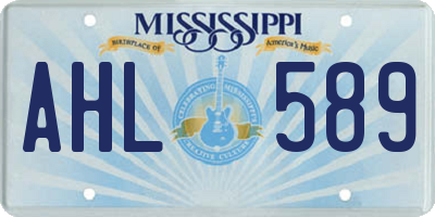 MS license plate AHL589