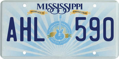 MS license plate AHL590