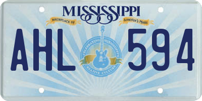 MS license plate AHL594