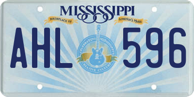 MS license plate AHL596