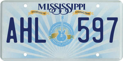 MS license plate AHL597