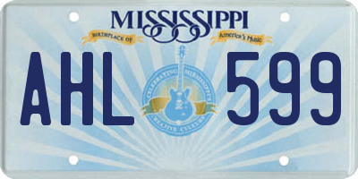 MS license plate AHL599