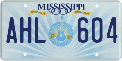 MS license plate AHL604