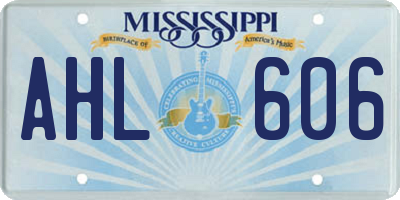 MS license plate AHL606