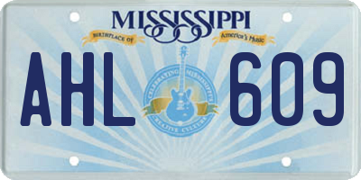 MS license plate AHL609