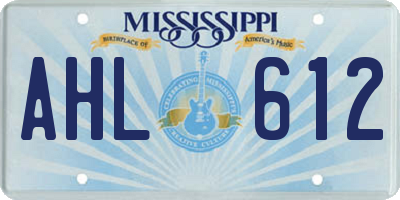 MS license plate AHL612