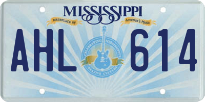 MS license plate AHL614