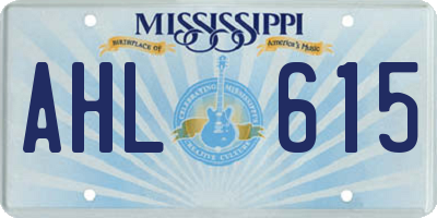 MS license plate AHL615