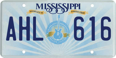 MS license plate AHL616