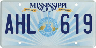 MS license plate AHL619