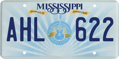 MS license plate AHL622