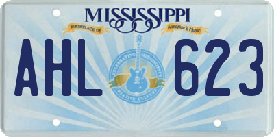 MS license plate AHL623