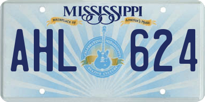 MS license plate AHL624