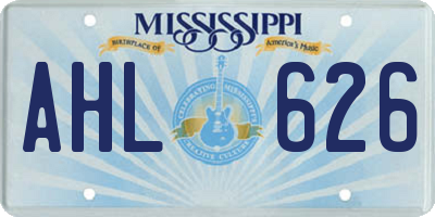 MS license plate AHL626
