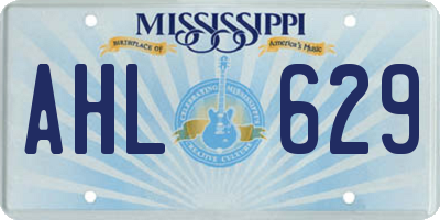 MS license plate AHL629